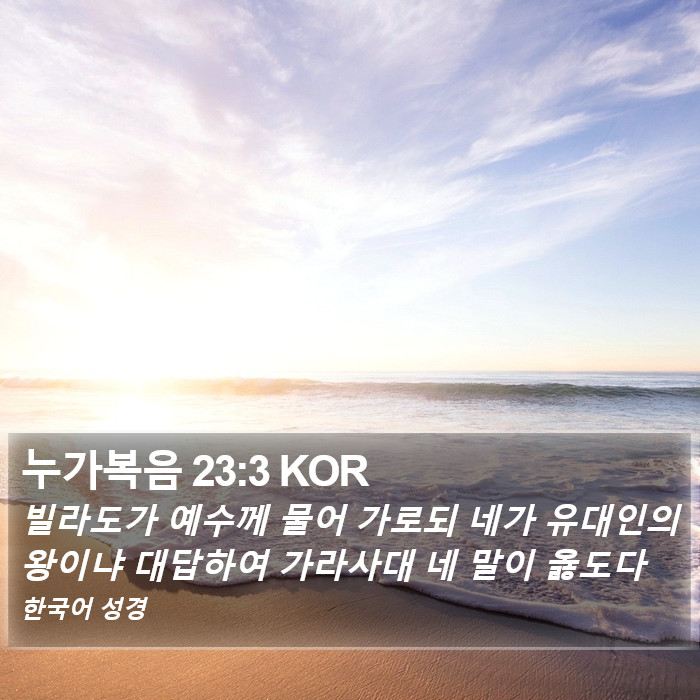 누가복음 23:3 KOR Bible Study