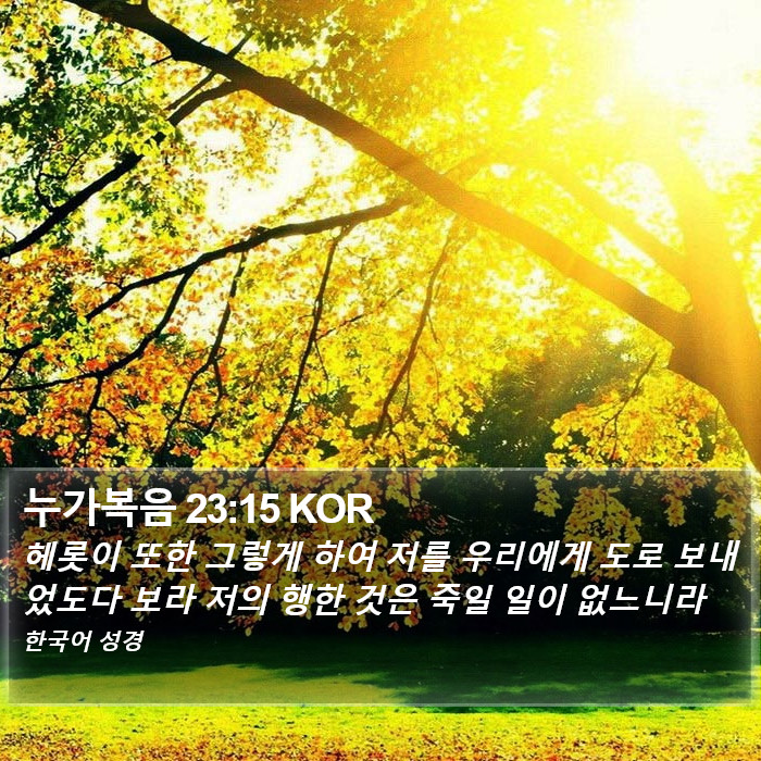 누가복음 23:15 KOR Bible Study