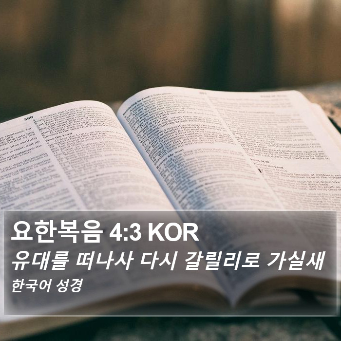 요한복음 4:3 KOR Bible Study