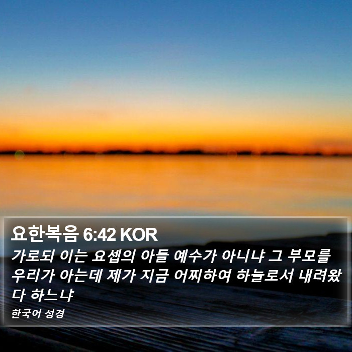 요한복음 6:42 KOR Bible Study