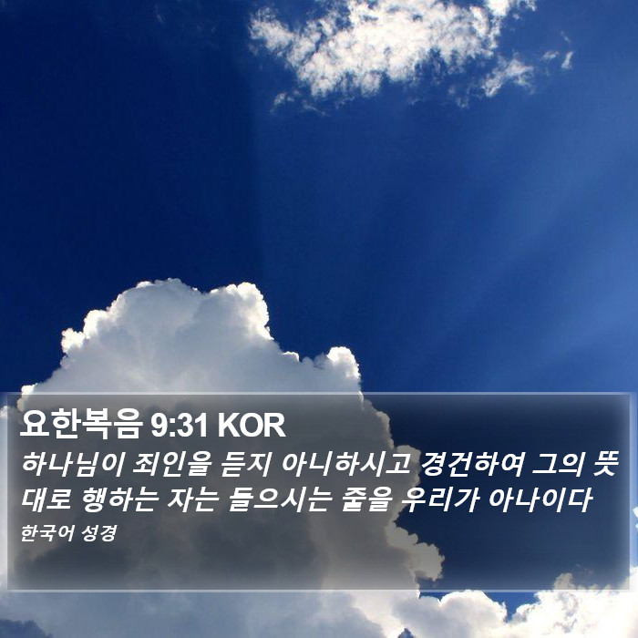 요한복음 9:31 KOR Bible Study