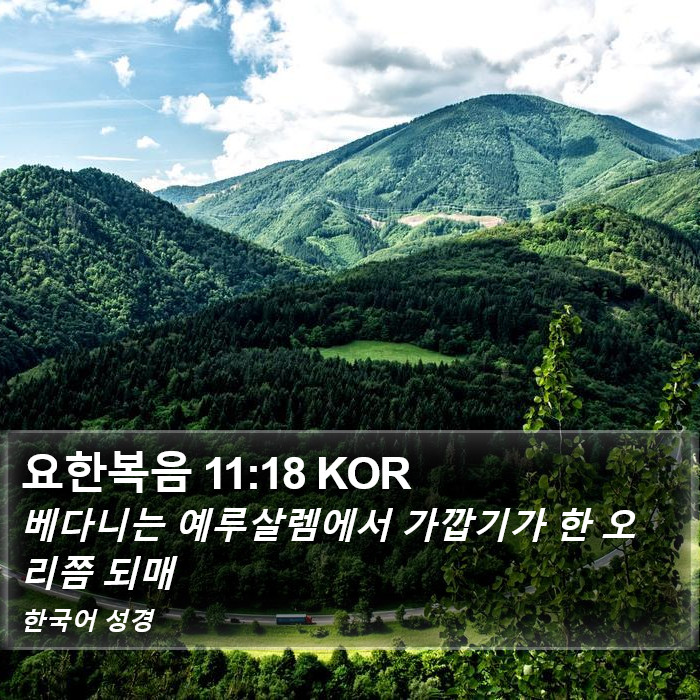 요한복음 11:18 KOR Bible Study