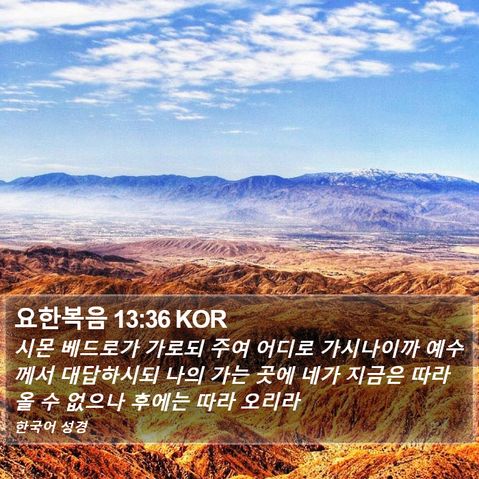 요한복음 13:36 KOR Bible Study