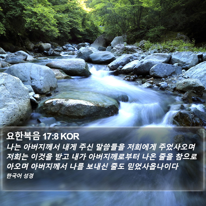 요한복음 17:8 KOR Bible Study