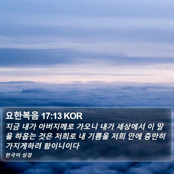 요한복음 17:13 KOR Bible Study