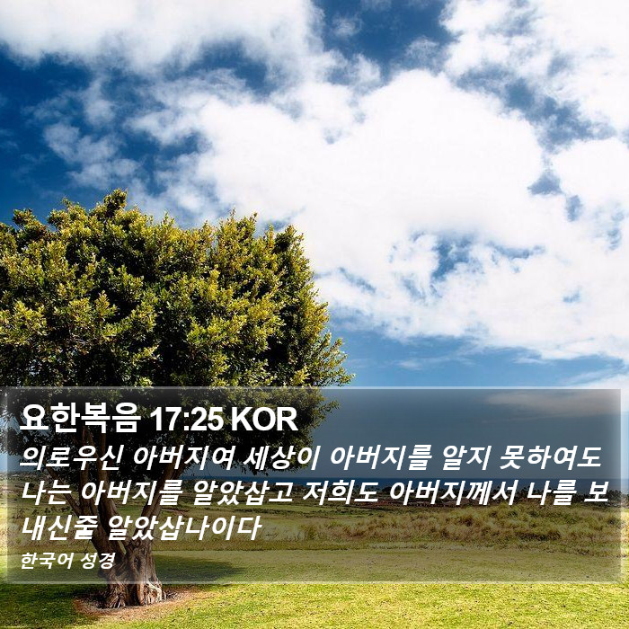 요한복음 17:25 KOR Bible Study