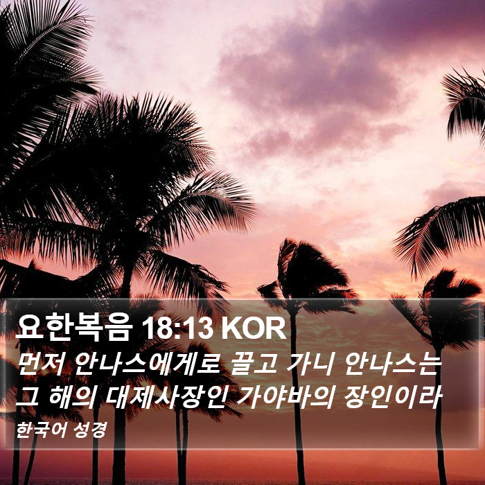 요한복음 18:13 KOR Bible Study