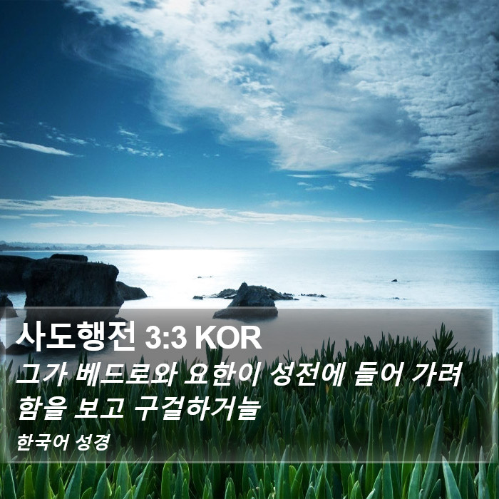 사도행전 3:3 KOR Bible Study