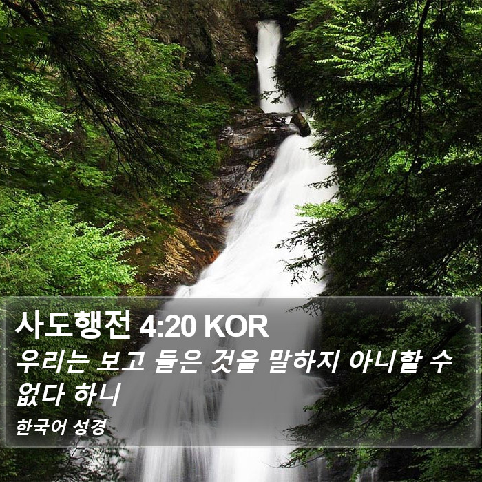 사도행전 4:20 KOR Bible Study