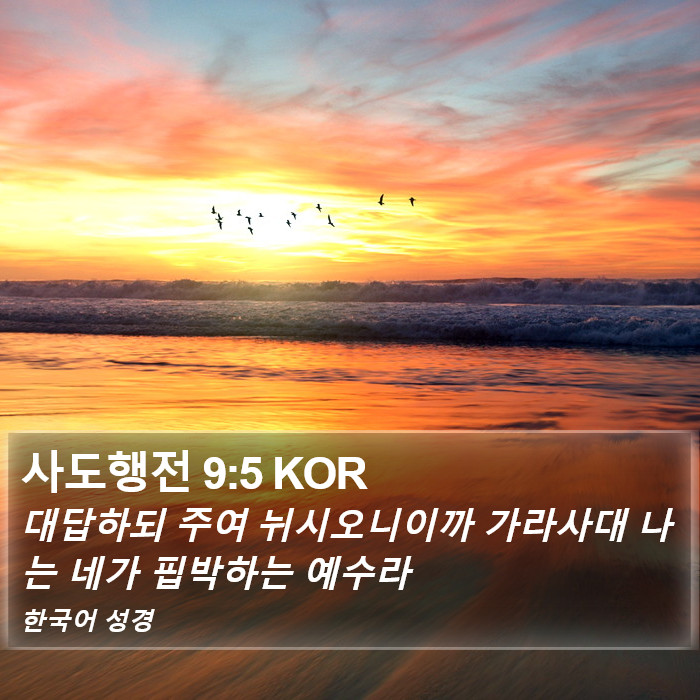 사도행전 9:5 KOR Bible Study