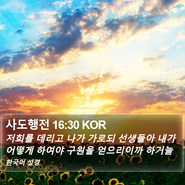 사도행전 16:30 KOR Bible Study