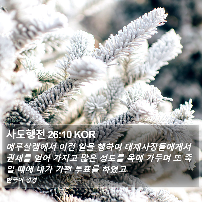 사도행전 26:10 KOR Bible Study