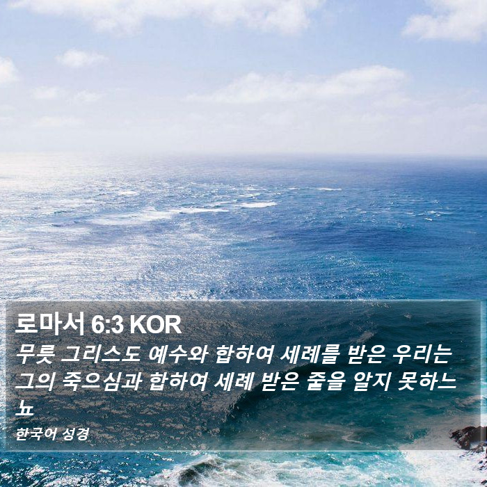 로마서 6:3 KOR Bible Study