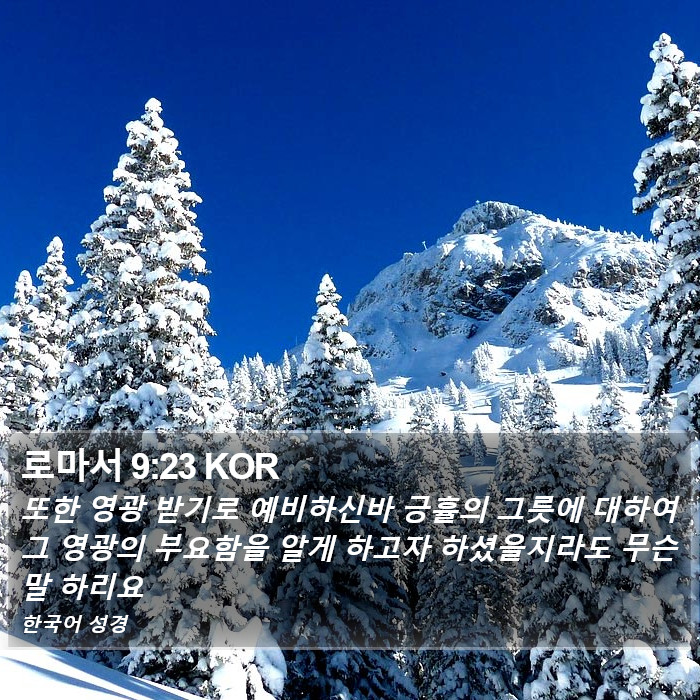 로마서 9:23 KOR Bible Study