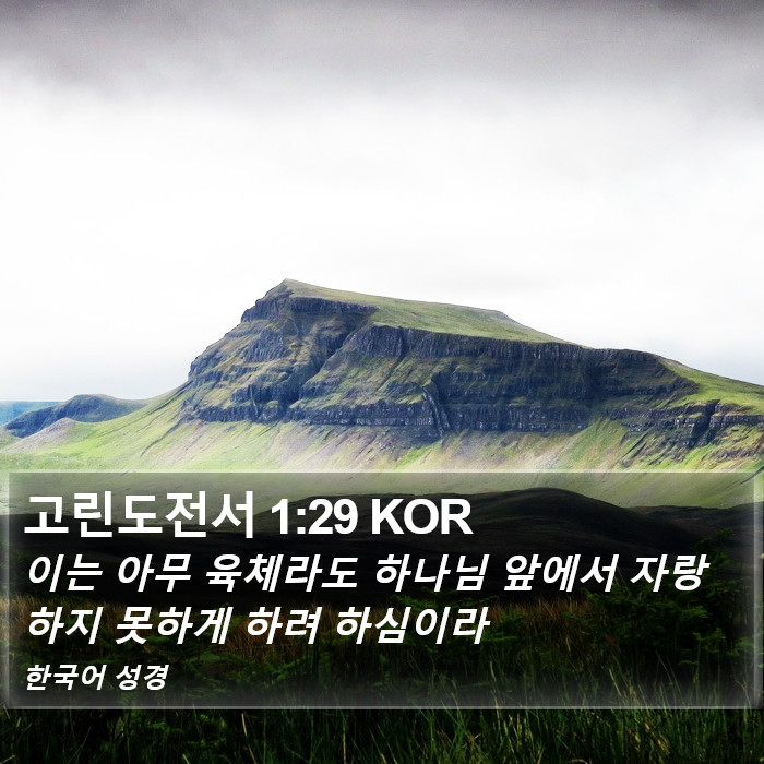 고린도전서 1:29 KOR Bible Study