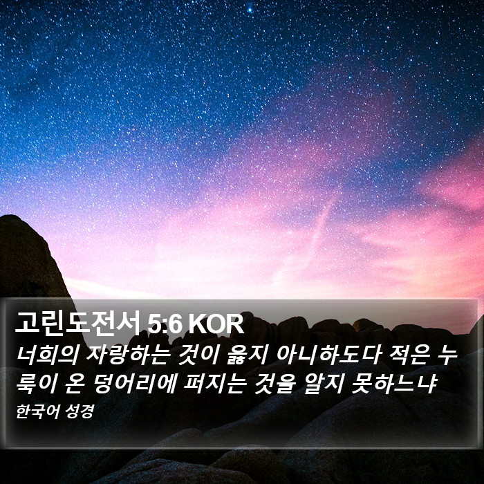 고린도전서 5:6 KOR Bible Study