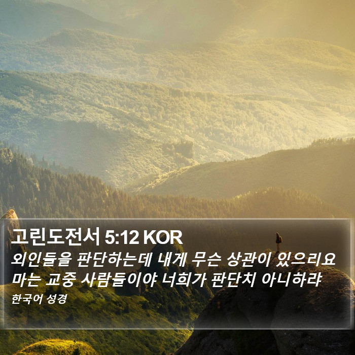 고린도전서 5:12 KOR Bible Study