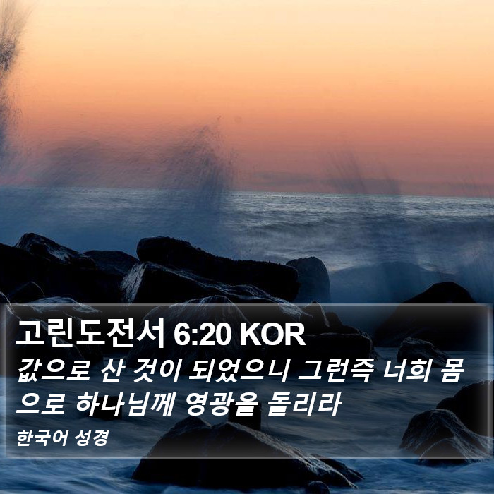 고린도전서 6:20 KOR Bible Study