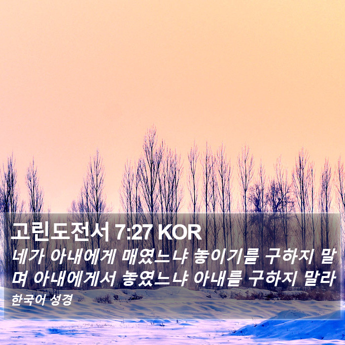 고린도전서 7:27 KOR Bible Study