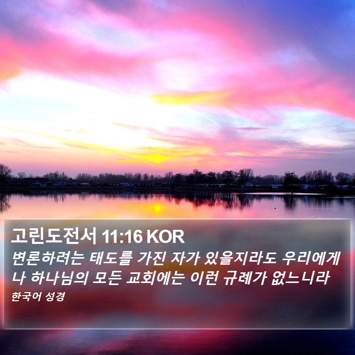 고린도전서 11:16 KOR Bible Study
