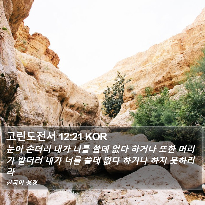 고린도전서 12:21 KOR Bible Study