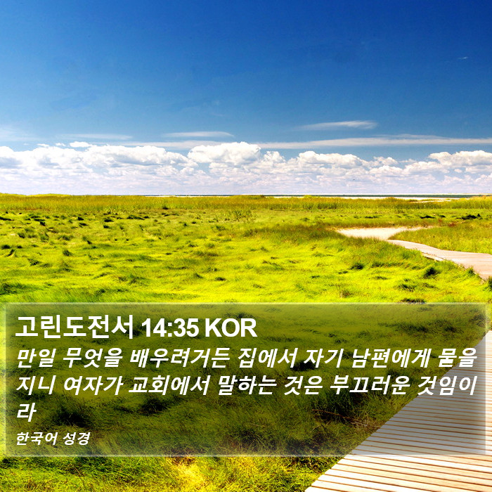 고린도전서 14:35 KOR Bible Study