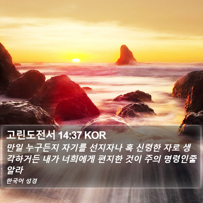 고린도전서 14:37 KOR Bible Study