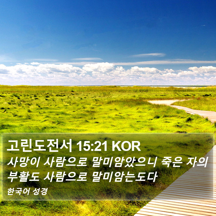 고린도전서 15:21 KOR Bible Study