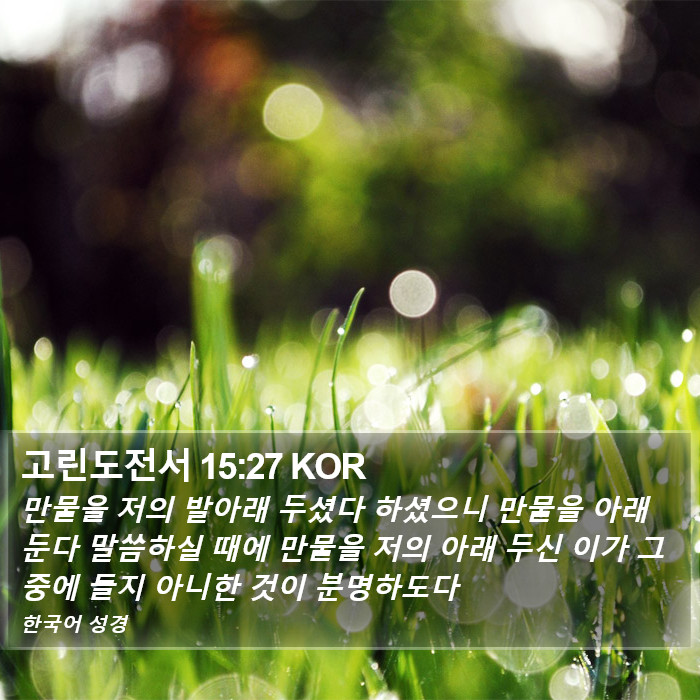 고린도전서 15:27 KOR Bible Study