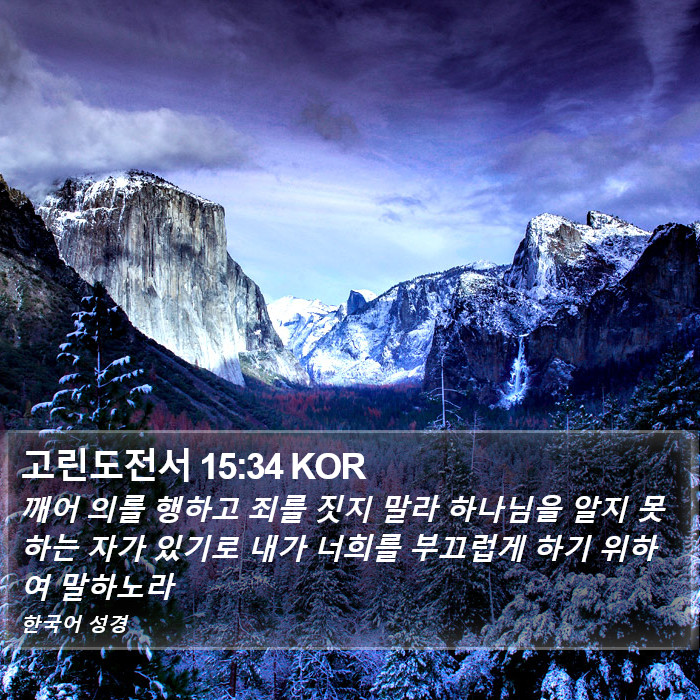 고린도전서 15:34 KOR Bible Study