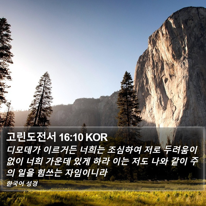 고린도전서 16:10 KOR Bible Study