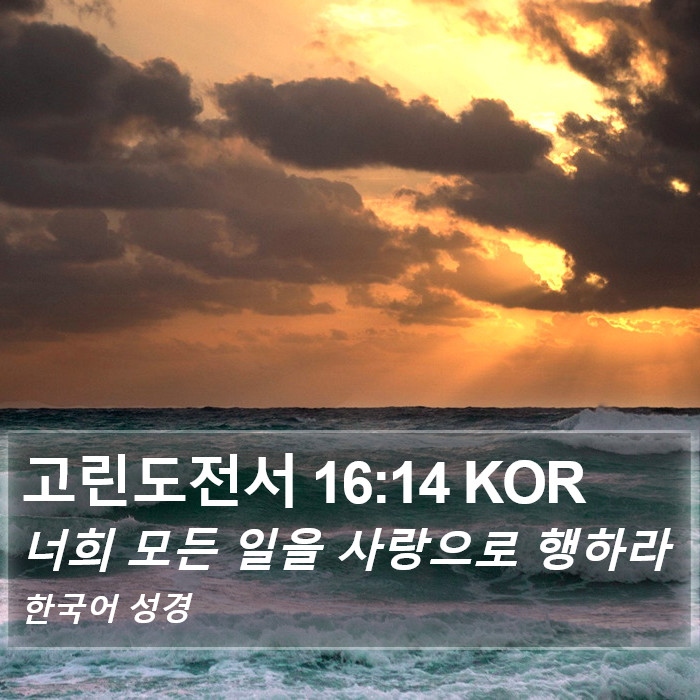 고린도전서 16:14 KOR Bible Study