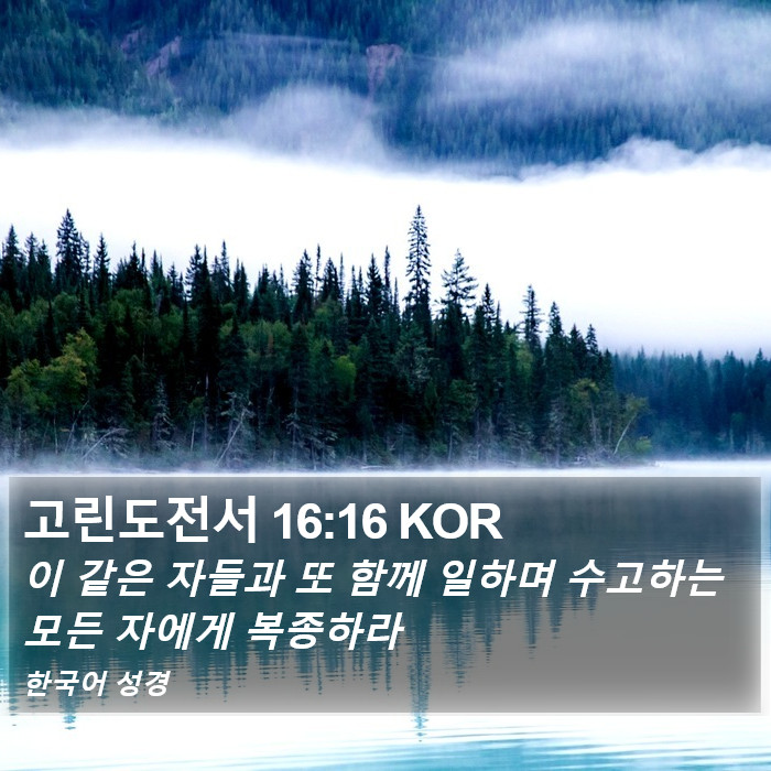 고린도전서 16:16 KOR Bible Study