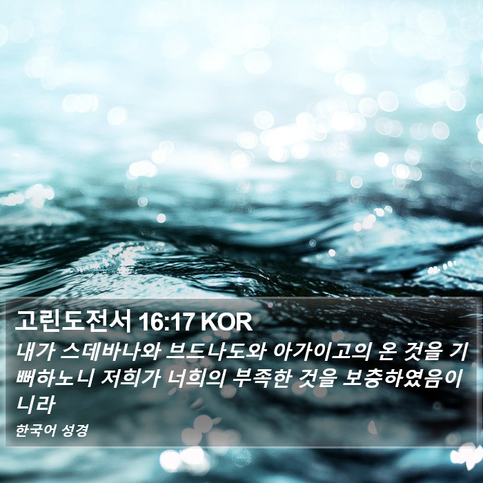 고린도전서 16:17 KOR Bible Study