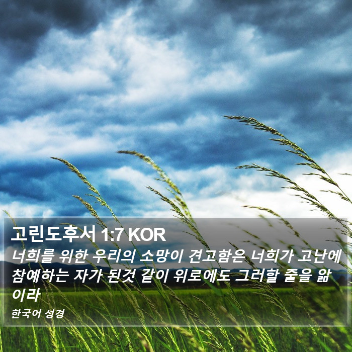 고린도후서 1:7 KOR Bible Study