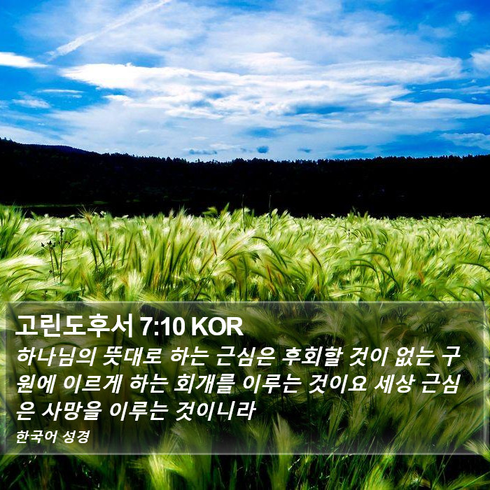 고린도후서 7:10 KOR Bible Study