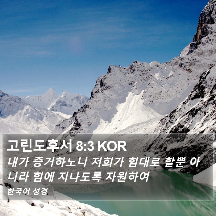 고린도후서 8:3 KOR Bible Study