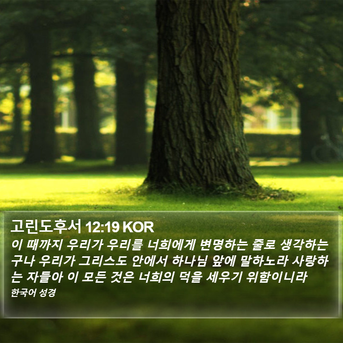 고린도후서 12:19 KOR Bible Study
