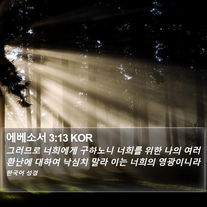 에베소서 3:13 KOR Bible Study