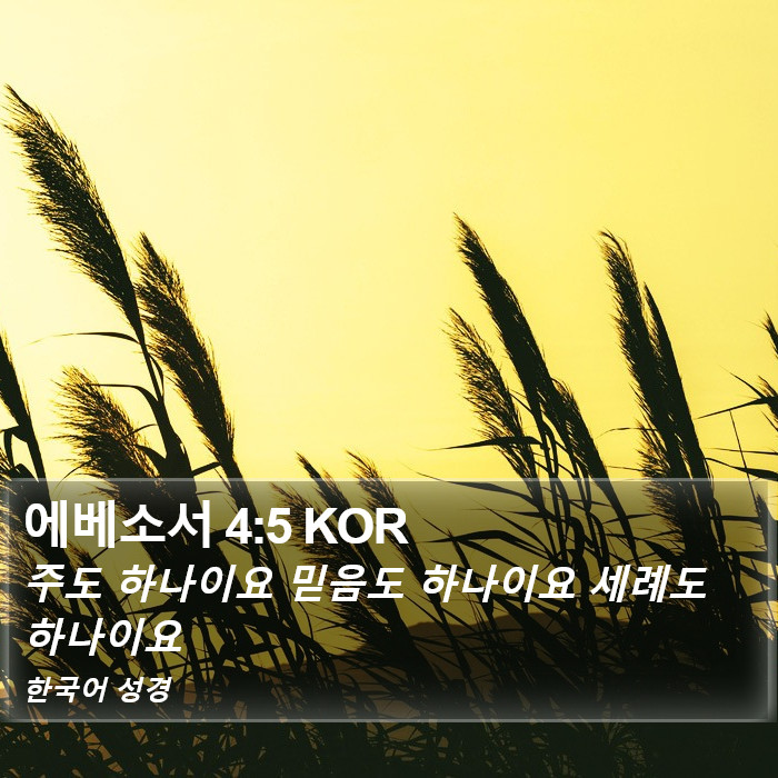 에베소서 4:5 KOR Bible Study