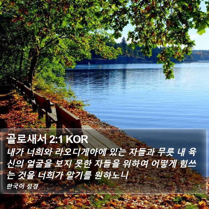 골로새서 2:1 KOR Bible Study