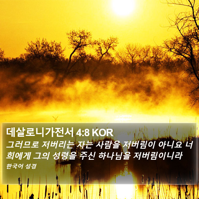데살로니가전서 4:8 KOR Bible Study