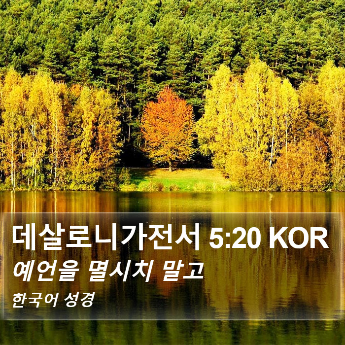 데살로니가전서 5:20 KOR Bible Study
