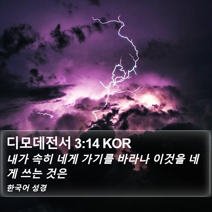 디모데전서 3:14 KOR Bible Study