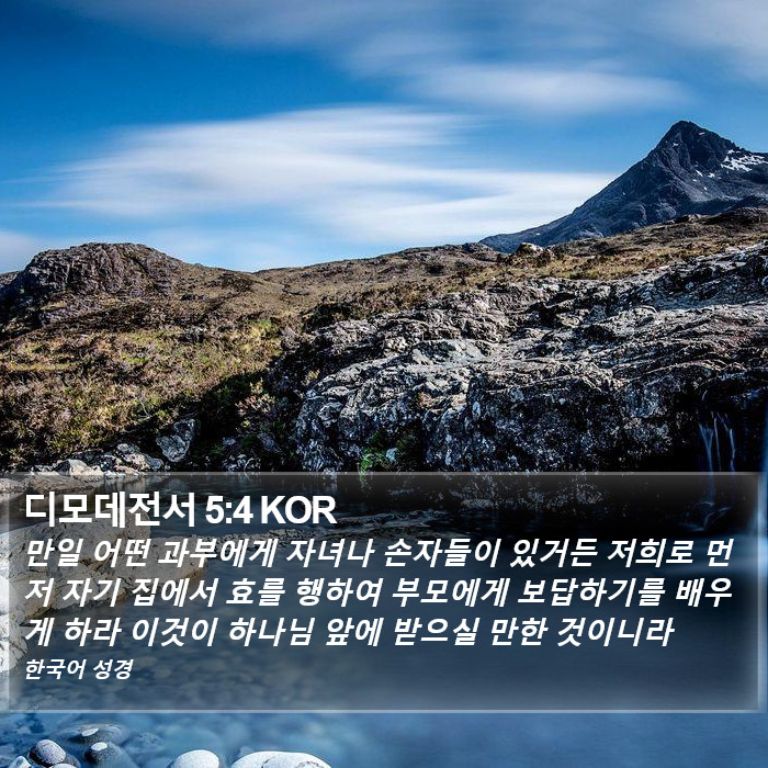 디모데전서 5:4 KOR Bible Study