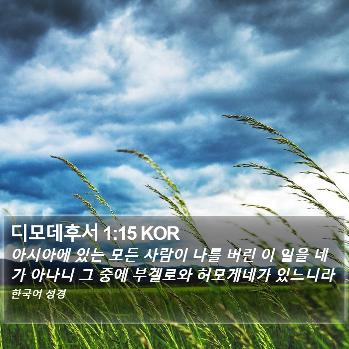 디모데후서 1:15 KOR Bible Study