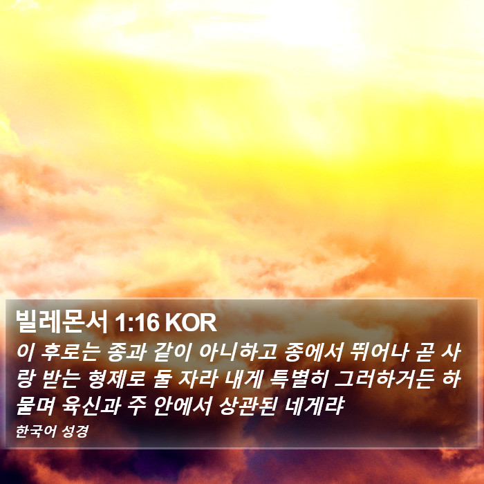 빌레몬서 1:16 KOR Bible Study