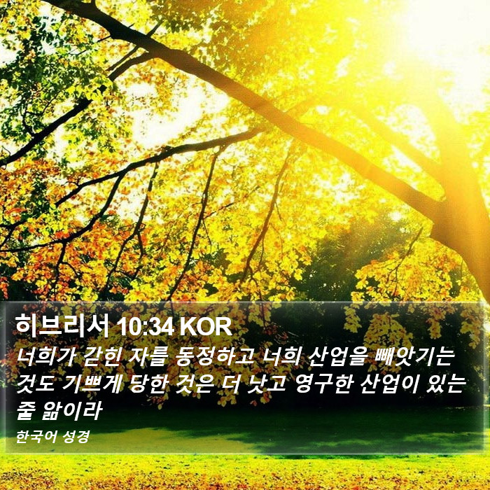 히브리서 10:34 KOR Bible Study