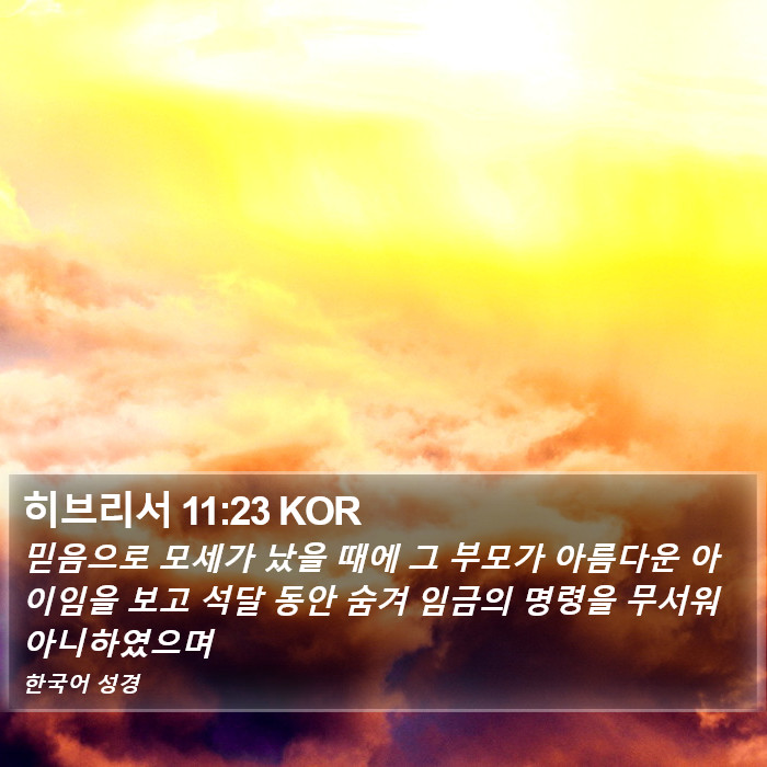 히브리서 11:23 KOR Bible Study