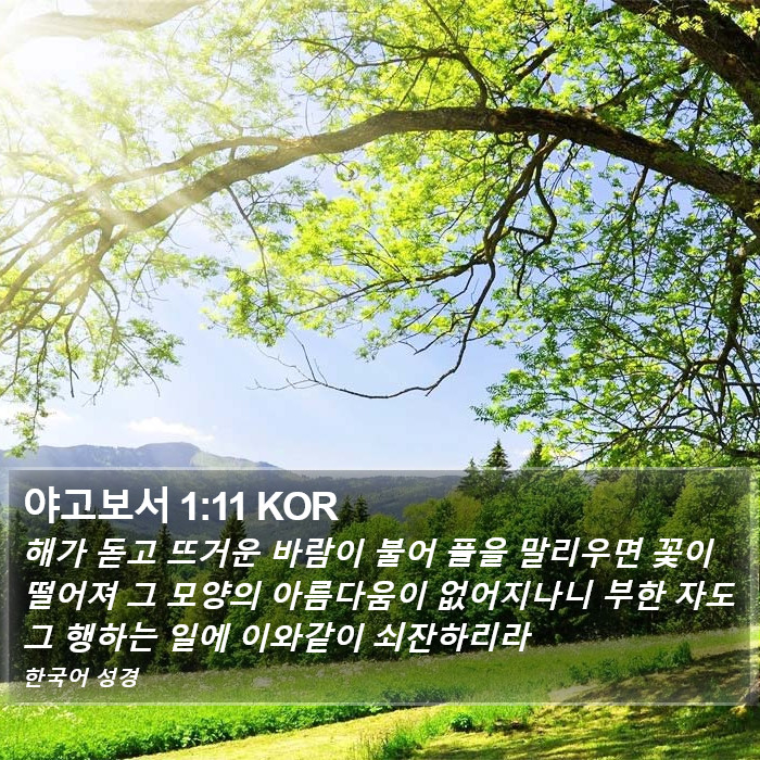 야고보서 1:11 KOR Bible Study